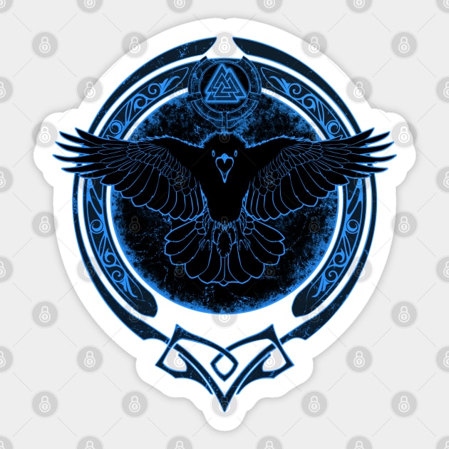 Viking Raven and Valknut Symbol Sticker by NicGrayTees